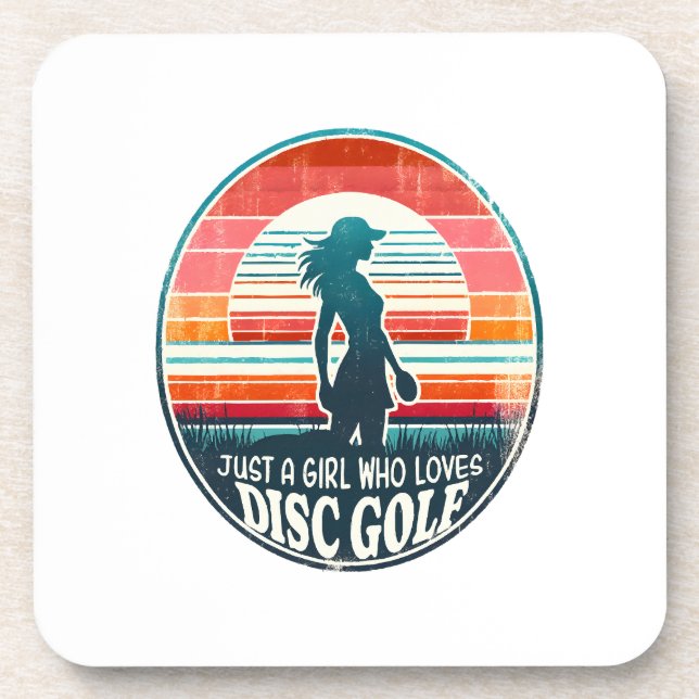 Womens Disc Golf - Frisbee Golf Female  Beverage Coaster (Front)