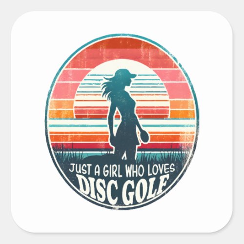 Womens Disc Golf _ Frisbee Golf Female  Square Sticker