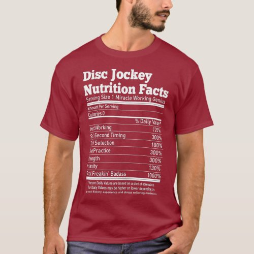 Womens Disc Jockey Nutritional Facts DJ Freakin T_Shirt