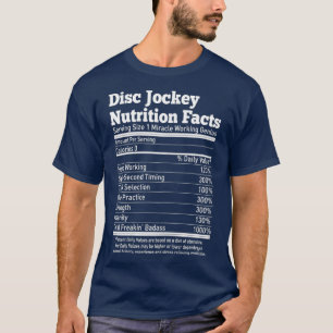 Womens Disc Jockey Nutritional Facts Funny DJ T-Shirt