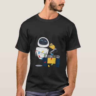 Womens Disney Pixar Wall E Eve Christmas Light Wra T-Shirt