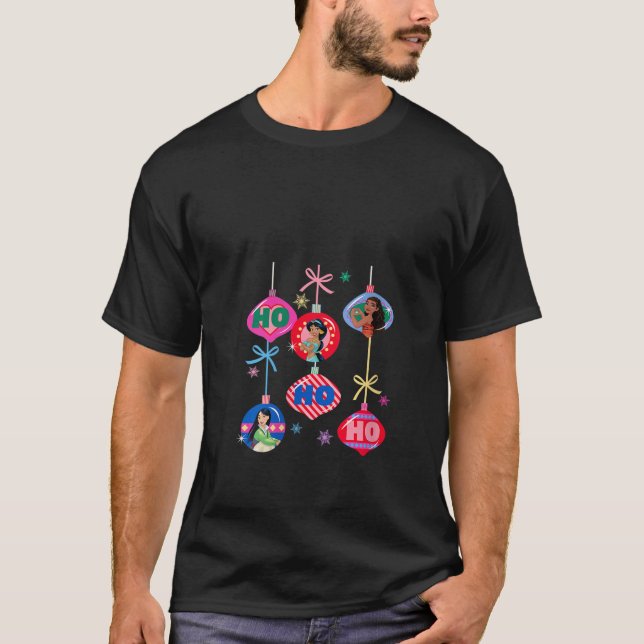 Womens Disney Princess Christmas Ho Ho Ho Mulan Ja T-Shirt (Front)