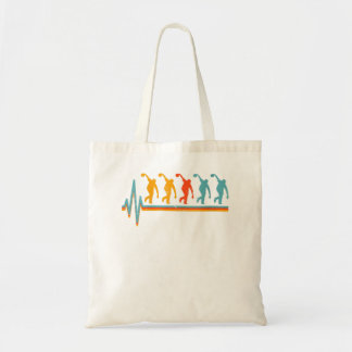 Womens Distressed Bowling Lover Retro Vintage Hear Tote Bag