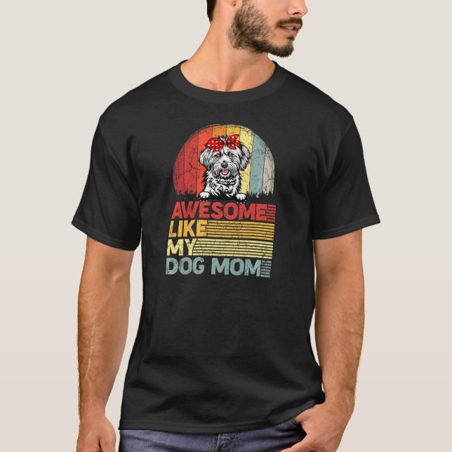 Womens Distressed Maltese Awesome Like My Dog Mom  T-Shirt (Front)