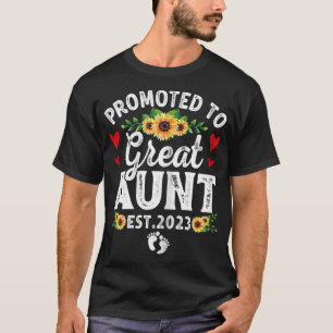 Womens Distressed Promoted To Great Aunt Est 2023 T-Shirt