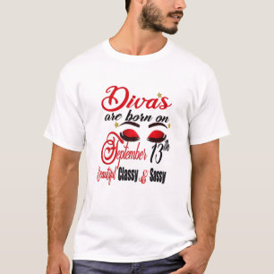 Womens Divas Are Born On September 13Th Virgo Birt T-Shirt