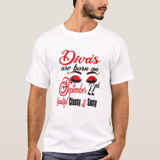 Womens Divas Are Born On September 22Nd Virgo Birt T-Shirt