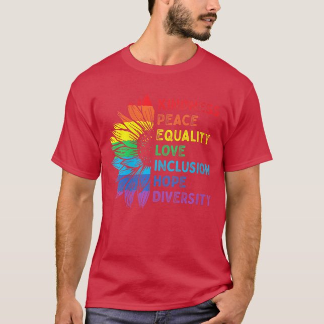 Womens Diversity Inclusion Equality Human Rights R T-Shirt (Front)