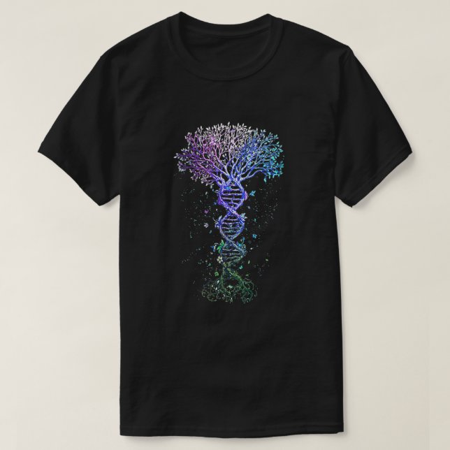 Womens DNA Tree Life Earth Genetics Biologist Scie T-Shirt (Design Front)
