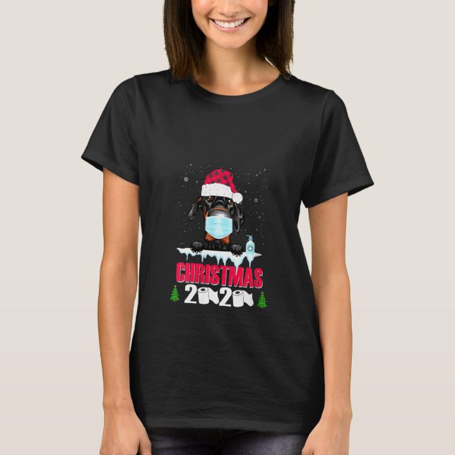 Womens Doberman Pinscher Face Mask Dog Christmas 2 T-Shirt (Front)