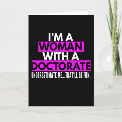 Womens Doctor Gifts for Women Miss Mrs PhD Card