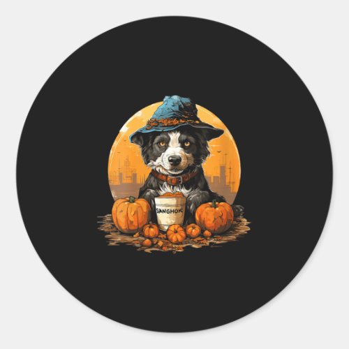 Women's dog halloween  classic round sticker