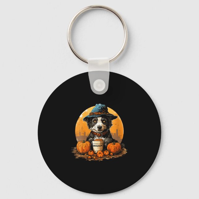 Women's dog halloween  keychain (Front)