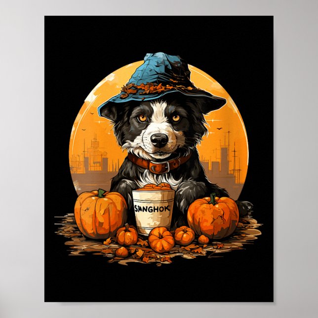 Women's dog halloween  poster (Front)