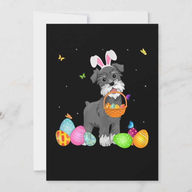 Womens Dog Mom Gift Cute Bunny Schnauzer Eggs East Announcement (Front)