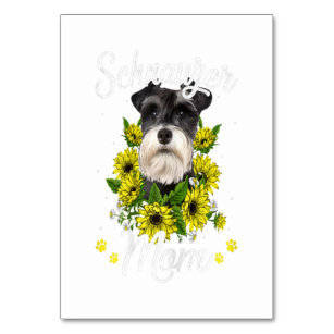 Womens Dog Mom Mors Day Gift Sunflower Schnauzer Table Number