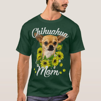 Womens Dog Mom Mother's Day Gifts Sunflower Chihua T-Shirt