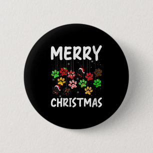 Womens Dog Paw Merry Christmas Pajamas Puppy Dog L Button