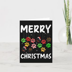 Womens Dog Paw Merry Christmas Pajamas Puppy Dog L Card