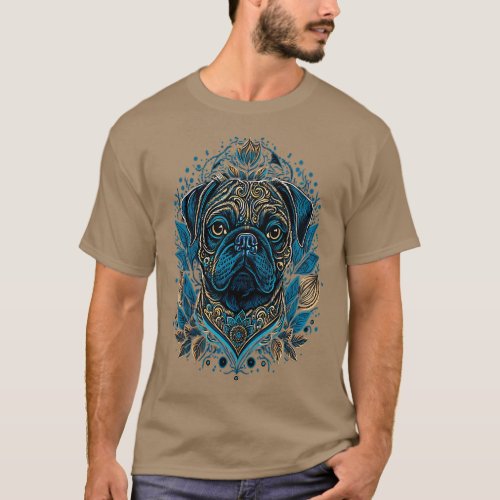 Womens Dog Trainer Mandala Art Pug VNeck   1  T_Shirt
