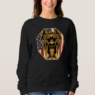 Womens Dog  Usa Flag Cane Corso Mom  1 Sweatshirt