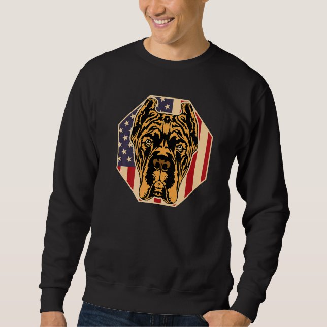 Womens Dog  USA Flag Cane Corso Mom  1 Sweatshirt (Front)
