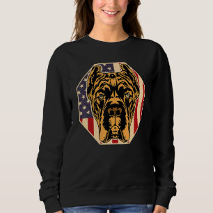 Womens Dog  USA Flag Cane Corso Mom 2 Sweatshirt
