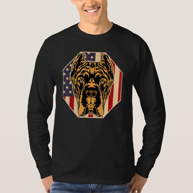 Womens Dog  USA Flag Cane Corso Mom 2 T-Shirt (Front)