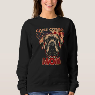 Womens Dog  USA Flag Cane Corso Mom  3 Sweatshirt