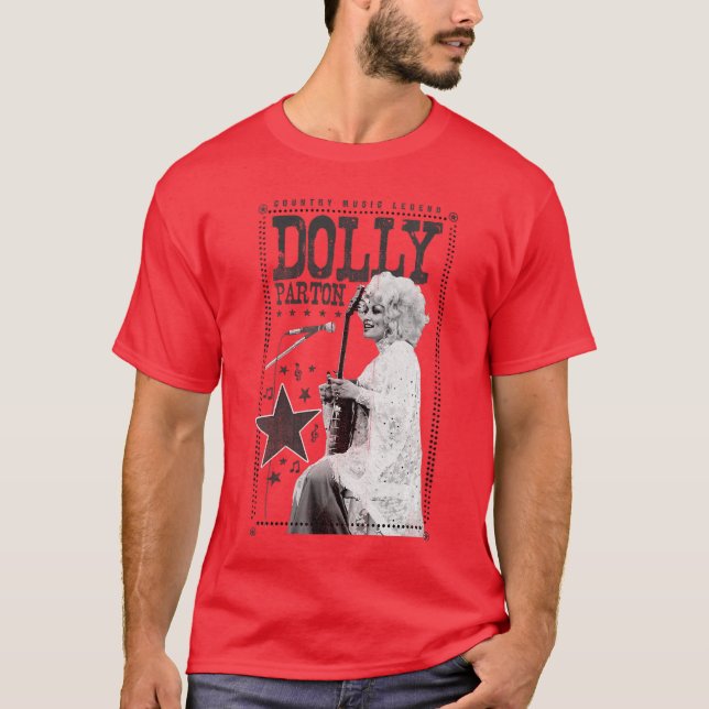 Womens Dolly Parton Country Music Legend VNeck Sma T-Shirt (Front)