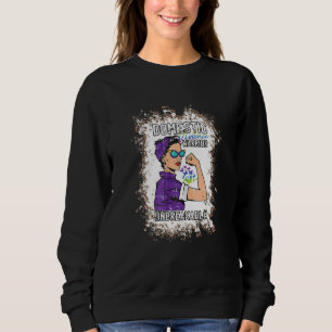 Womens Domestic Violence Awareness Warrior Unbreak Sweatshirt