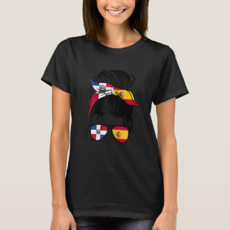 Womens Dominican and Spain Mix Half Dominicana hal T-Shirt