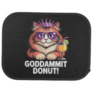 Women's Donut Princess Cat Meme Car Floor Mat