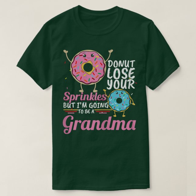 Womens Donut Sprinkles Grandma Baby Reveal Gender  T-Shirt (Design Front)