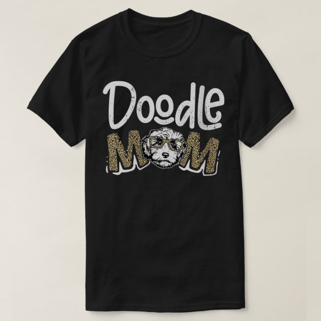 Womens Doodle Mom Leopard Goldendoodle Mother's Da T-Shirt (Design Front)