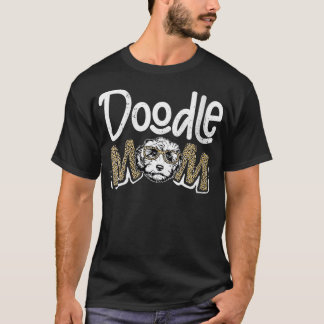 Womens Doodle Mom Leopard Goldendoodle Mother's Da T-Shirt