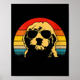Women's doodle mom retro goldendoodle mom mothers poster