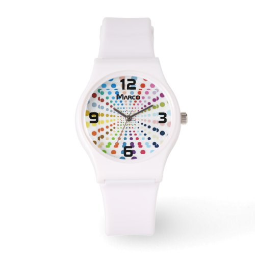 Womens Dots Sporty White Silicon Watch