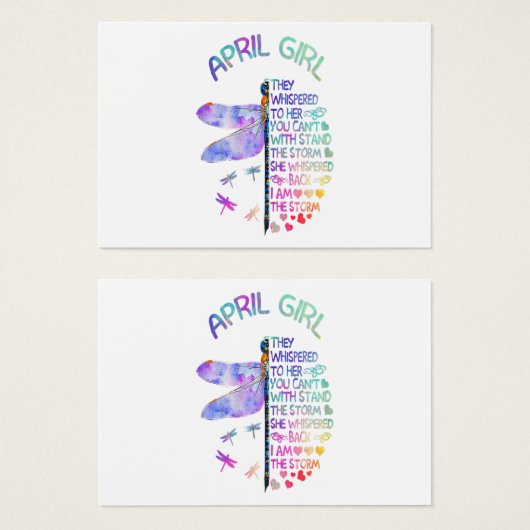 Womens Dragonfly April Girl Whispered To Her (Front & Back)
