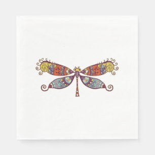 Womens Dragonfly Colorful Graphic Napkins