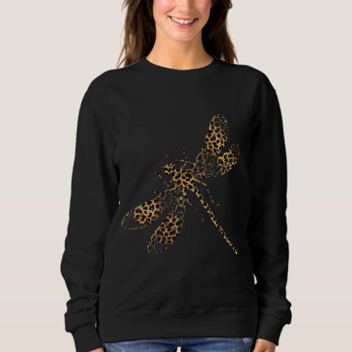Womens Dragonfly Leopard Print T_shirt  Unique Sweatshirt