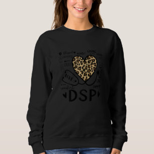 Womens DSP  Leopard Heart Nurse  Nursing Sweatshirt
