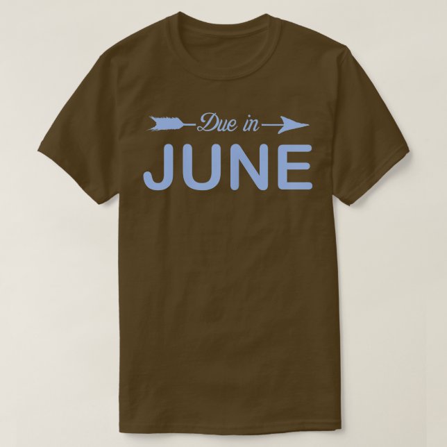 Womens Due In June Pregnant Mom s Pregnancy Baby B T-Shirt (Design Front)
