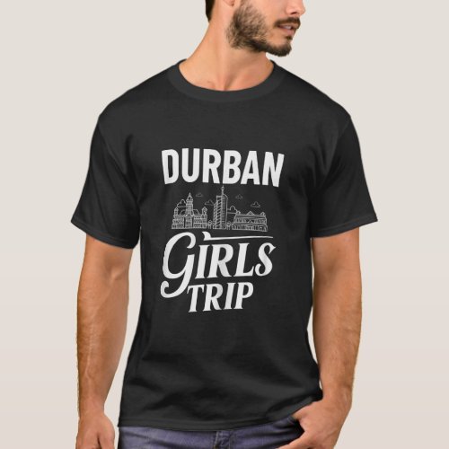 Womens Durban South Africa City Trip Skyline Map T T_Shirt