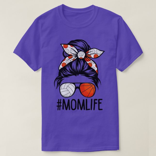 Womens Dy Mom Life Volleyball Basketball Mothers D T-Shirt (Design Front)