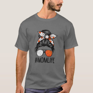 Womens Dy Mom Life Volleyball Basketball Mothers D T-Shirt