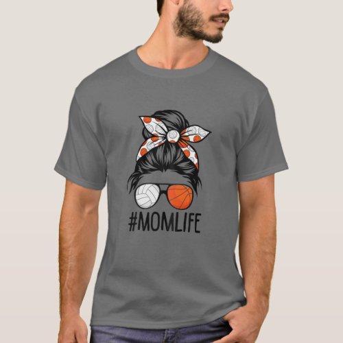 Womens Dy Mom Life Volleyball Basketball Mothers D T_Shirt