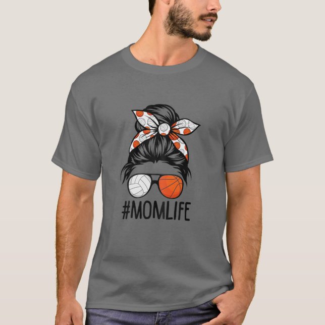 Womens Dy Mom Life Volleyball Basketball Mothers D T-Shirt (Front)