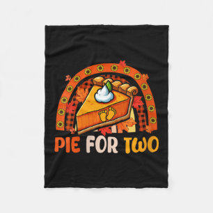 Womens E Funny Joke For Two Thanksgiving Pregnancy Fleece Blanket