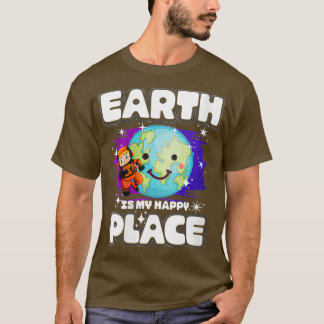 Womens Earth Is My Happy Place VNeck  T-Shirt